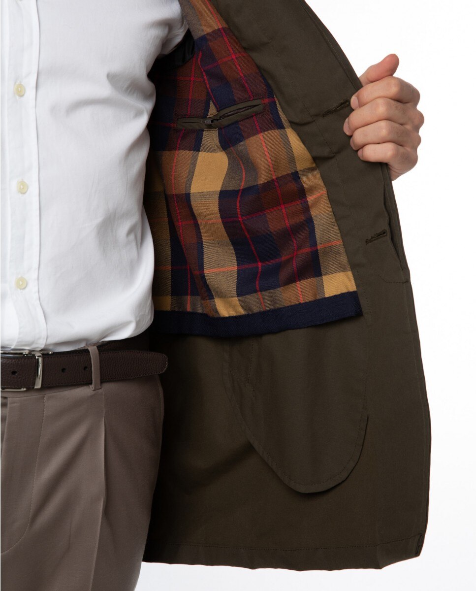 Gabardina de hombre 100% algodón en - Wickett Jones - Marrón oscuro Marrón oscuro-3