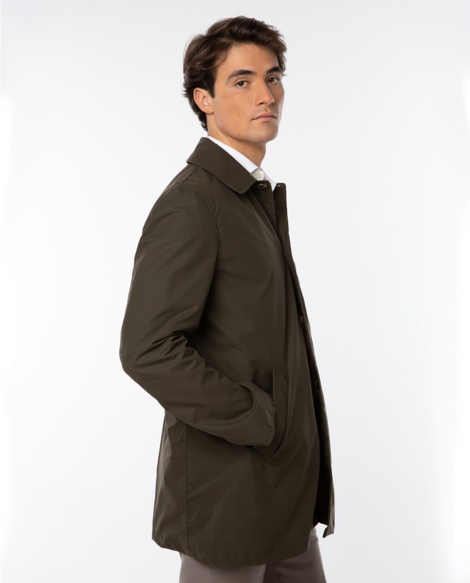Gabardina de hombre 100% algodón en - Wickett Jones - Marrón oscuro Marrón oscuro-5