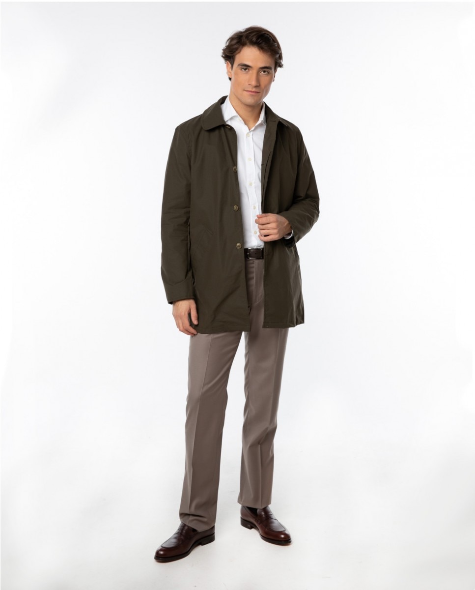 Gabardina de hombre 100% algodón en - Wickett Jones - Marrón oscuro Marrón oscuro-6