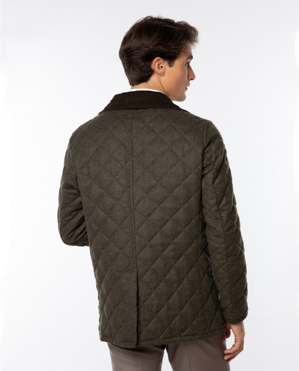 Chaqueta de hombre en oliva oscuro - Wickett Jones - Verde Verde-2