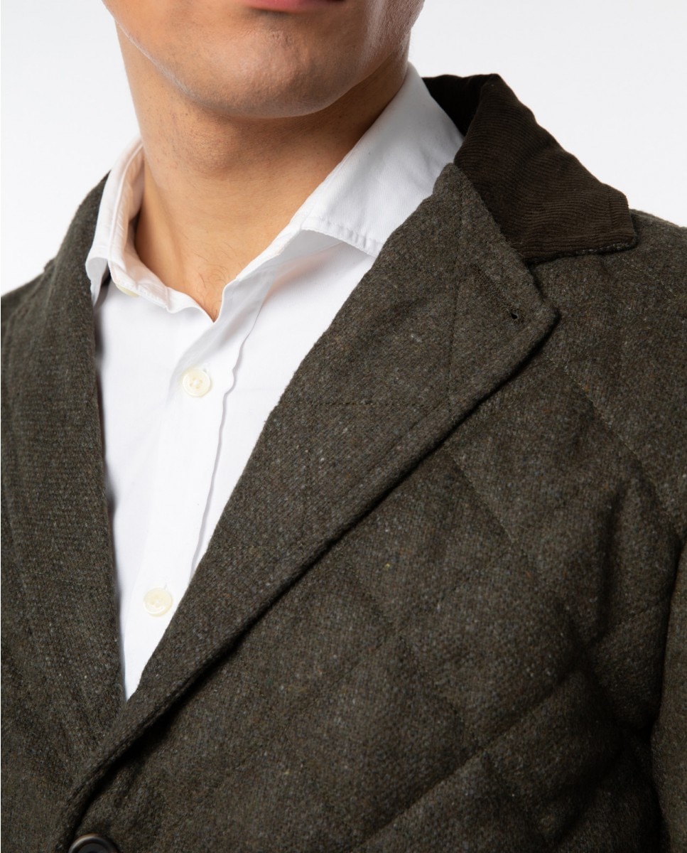 Chaqueta de hombre en oliva oscuro - Wickett Jones - Verde Verde-3