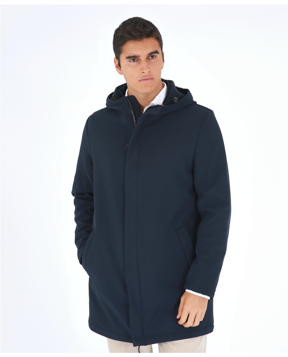 Wickett Jones - Parka de hombre 100% poliéster en azul oscuro.