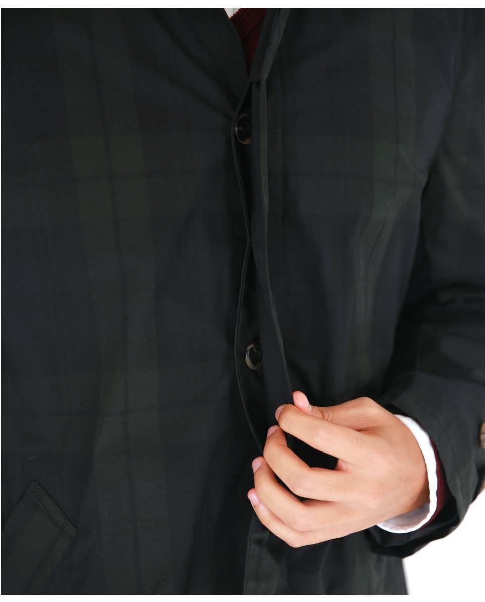 Gabardina de hombre 100% algodón en azul oscuro - Wickett Jones - Azul marino Azul marino-5