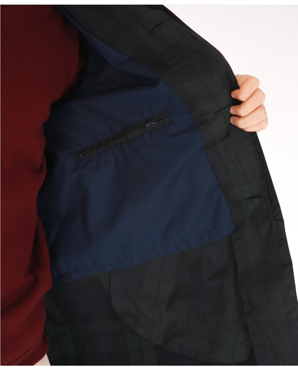 Gabardina de hombre 100% algodón en azul oscuro - Wickett Jones - Azul marino Azul marino-6