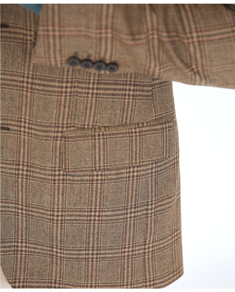 Americana de hombre regular principe de gales en oscuro - Wickett Jones - Beige Beige-5