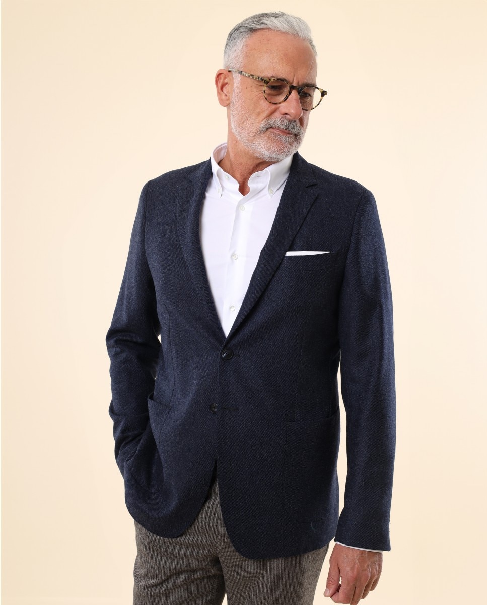 Imagen 0 de Americana de hombre soft slim liso en azul oscuro Azul marino