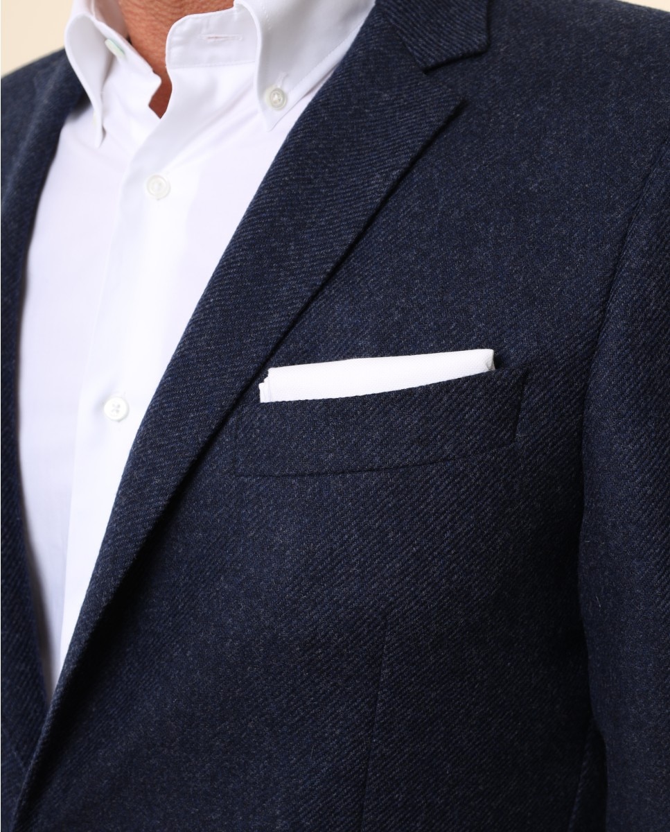 Americana de hombre soft slim liso en azul oscuro - Wickett Jones - Azul marino Azul marino-5