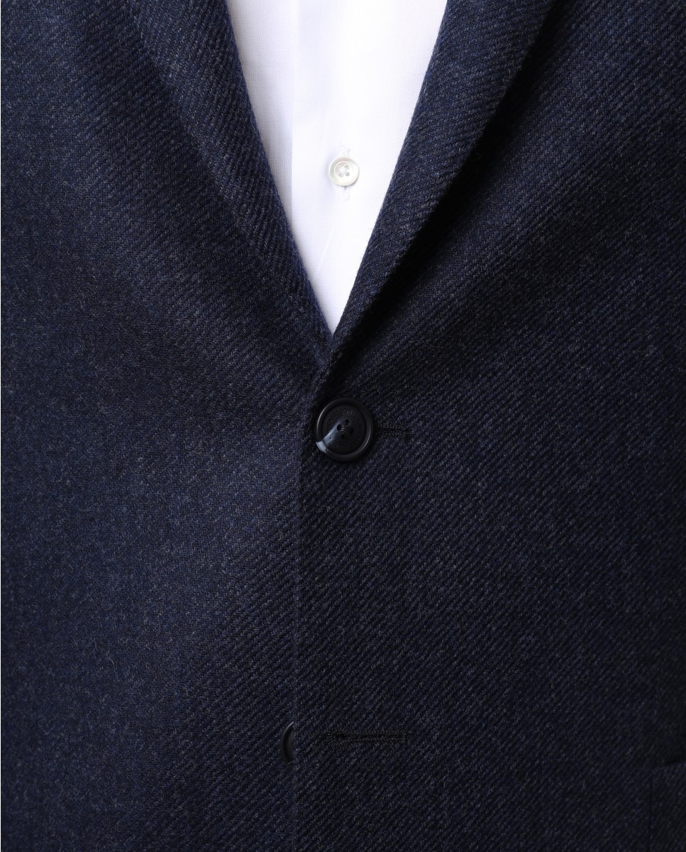 Americana de hombre soft slim liso en azul oscuro - Wickett Jones - Azul marino Azul marino-6