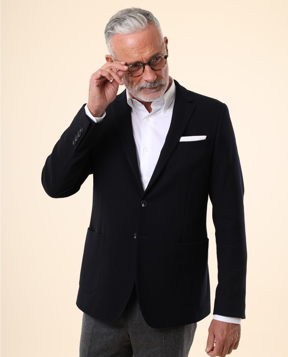 Imagen 0 de Americana de hombre soft slim liso en azul oscuro Azul marino