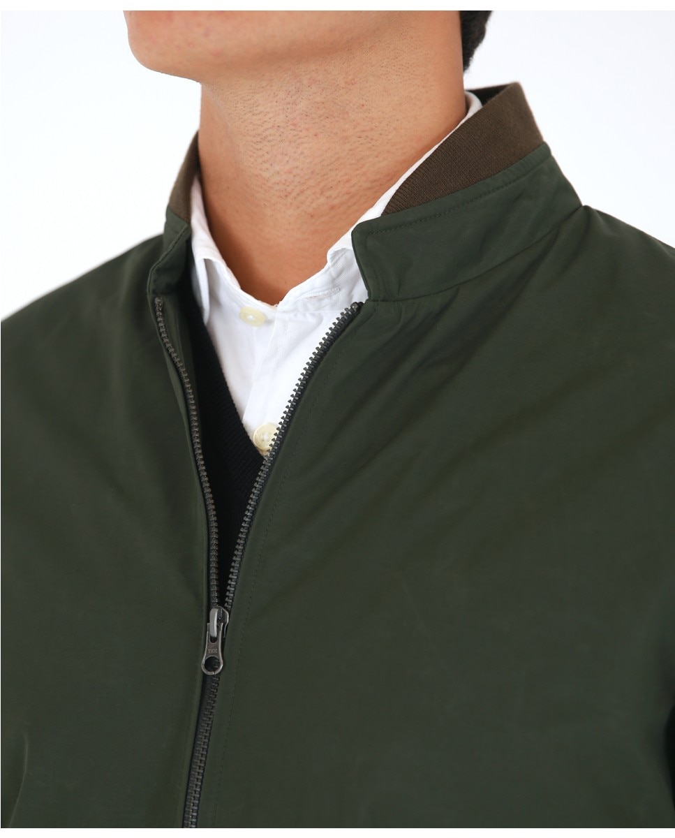 Cazadora de hombre en oliva oscuro - Wickett Jones - Verde Verde-3