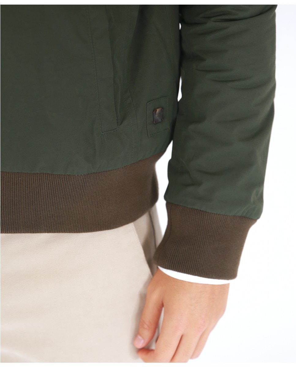 Cazadora de hombre en oliva oscuro - Wickett Jones - Verde Verde-5