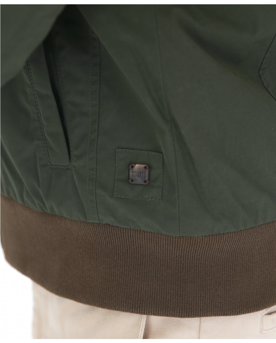 Cazadora de hombre en oliva oscuro - Wickett Jones - Verde Verde-6