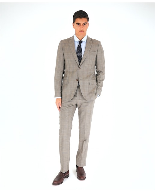 Imagen 0 de Traje de hombre soft slim de lana en beige oscuro