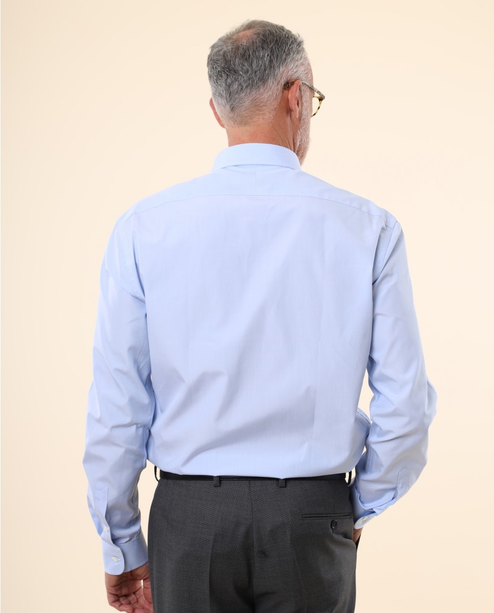 Camisa algodón de hombre soft slim fil a fil en - Wickett Jones - Azul claro Azul claro-2