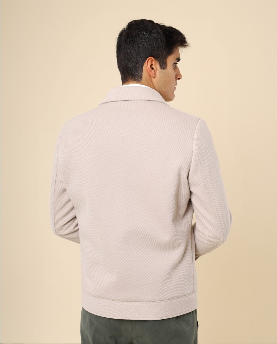 Chaqueta de hombre 100% poliéster en beige claro - Wickett Jones - Beige Beige-2
