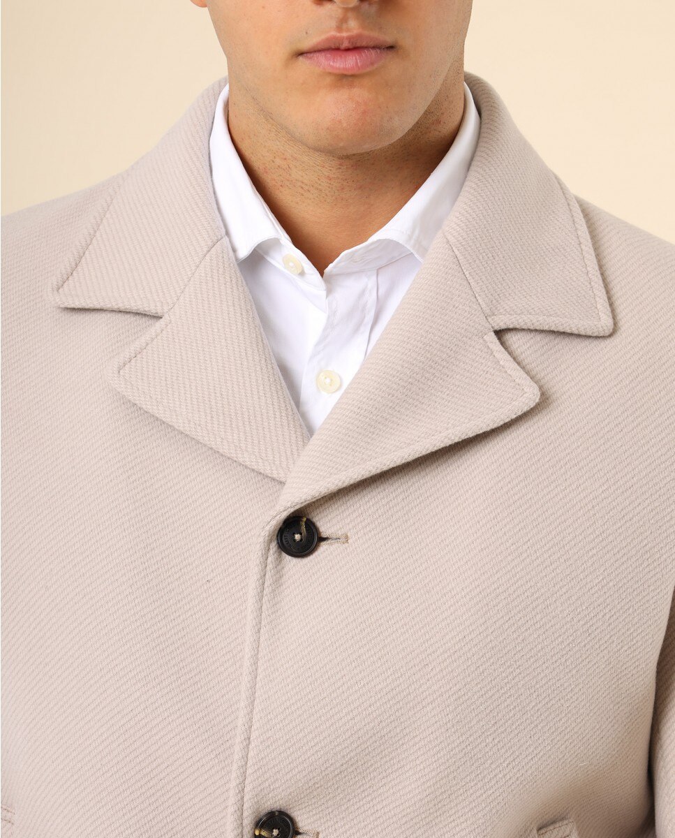 Chaqueta de hombre 100% poliéster en beige claro - Wickett Jones - Beige Beige-3