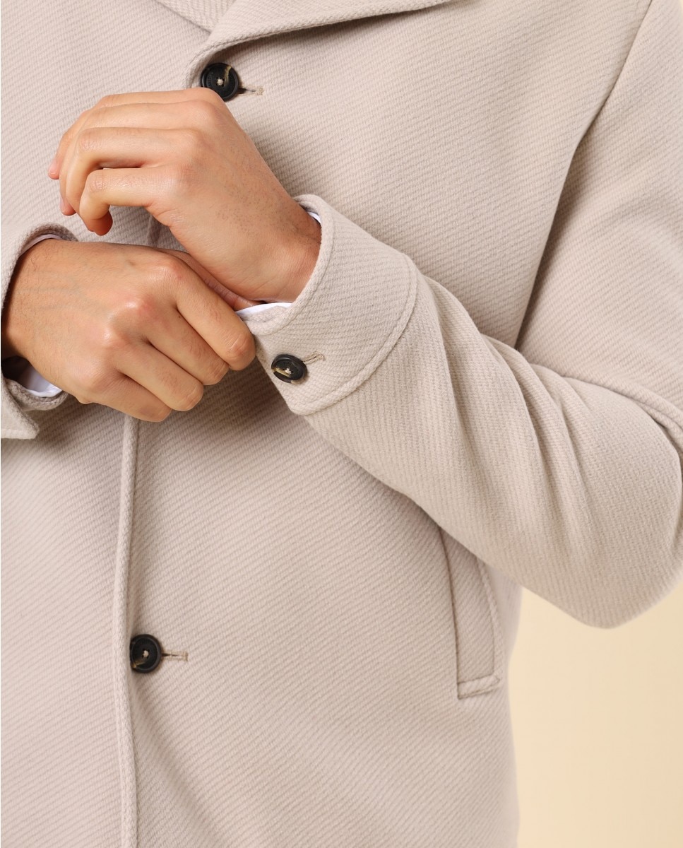 Chaqueta de hombre 100% poliéster en beige claro - Wickett Jones - Beige Beige-4