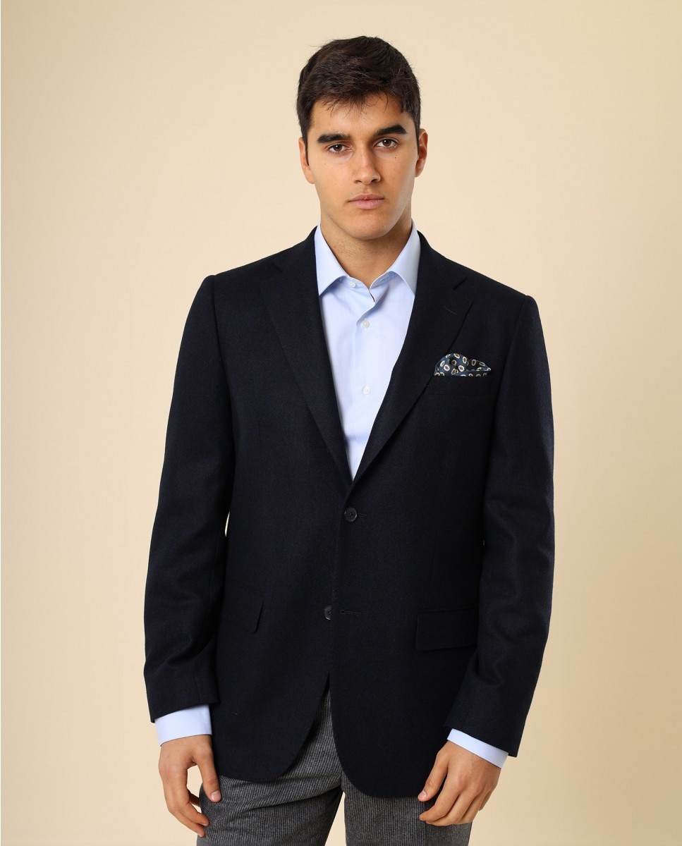 Imagen 0 de Americana de hombre regular en espiga en azul oscuro Azul marino