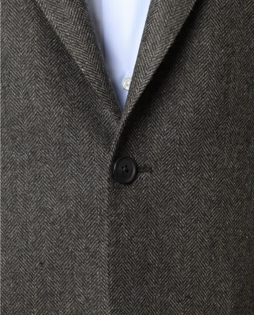Imagen 6 de Americana de hombre regular en espiga en - Wickett Jones - Verde Verde