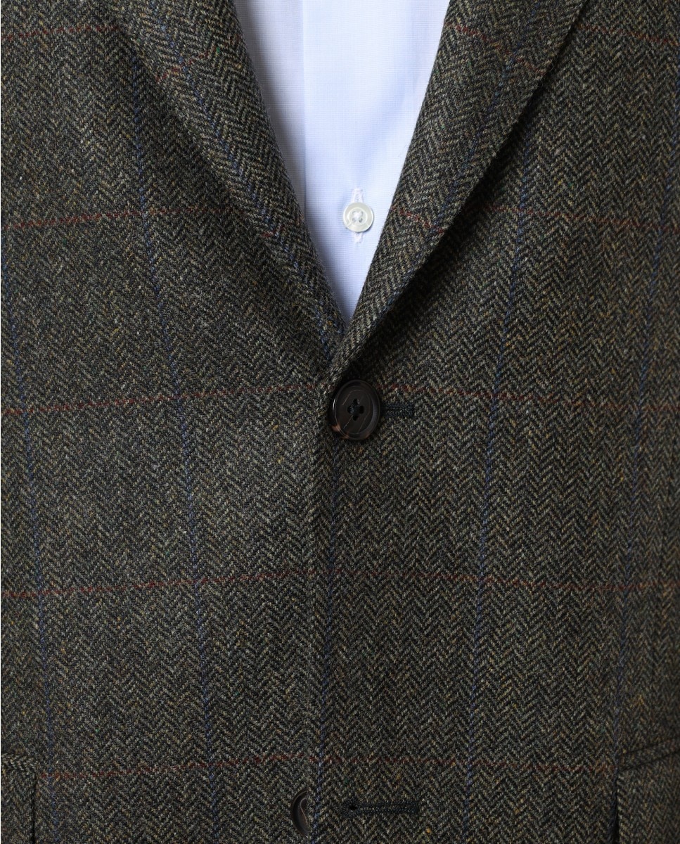 Imagen 6 de Americana de hombre regular en espiga en - Wickett Jones - Verde Verde