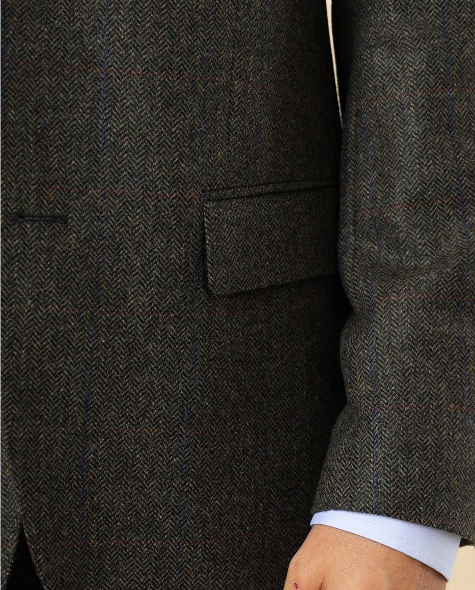Imagen 4 de Americana de hombre regular en espiga en - Wickett Jones - Verde Verde