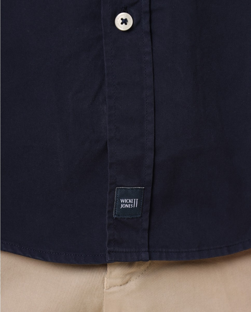 Imagen 6 de Camisa casual algodón de hombre soft slim liso en azul oscuro - Wickett Jones - Azul marino Azul marino