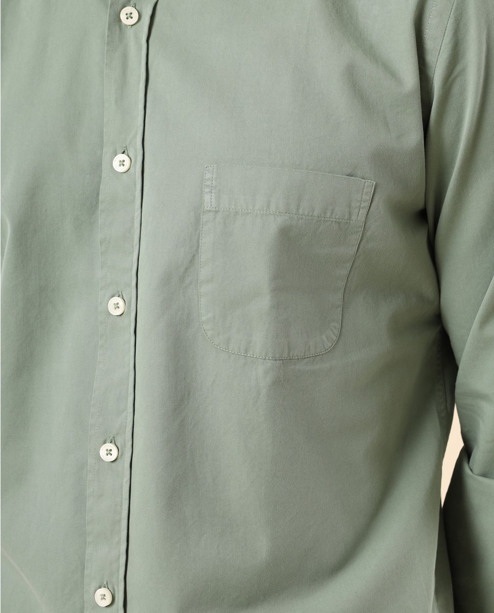 Imagen 5 de Camisa casual algodón de hombre soft slim liso en - Wickett Jones - Verde Verde