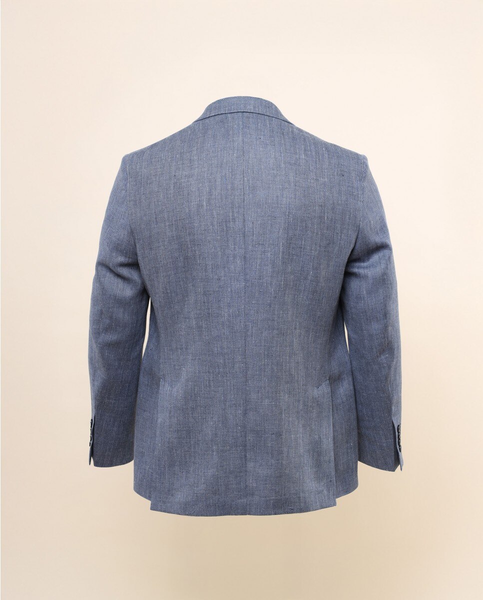Imagen 2 de Americana de hombre regular en espiga en - Wickett Jones - Azul Azul