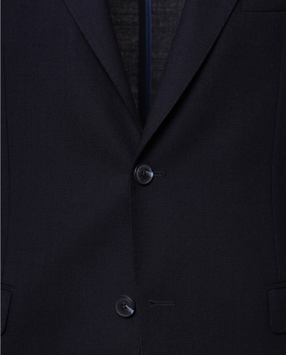 Imagen 5 de Americana de hombre regular liso en azul oscuro - Wickett Jones - Azul marino Azul marino