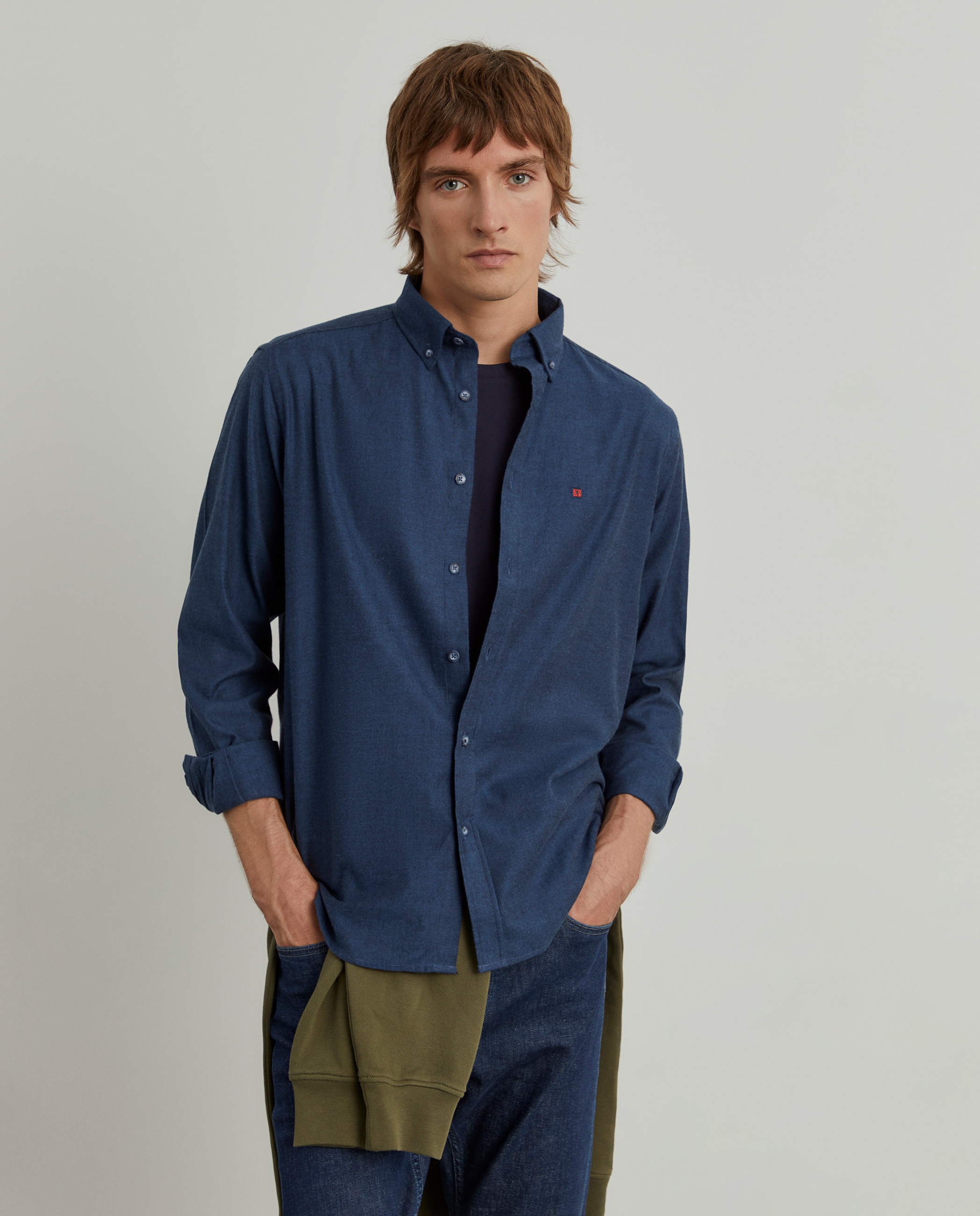 Camisa en franela de hombre corte regular fit en color azul Lion of Porches El Corte Ingles