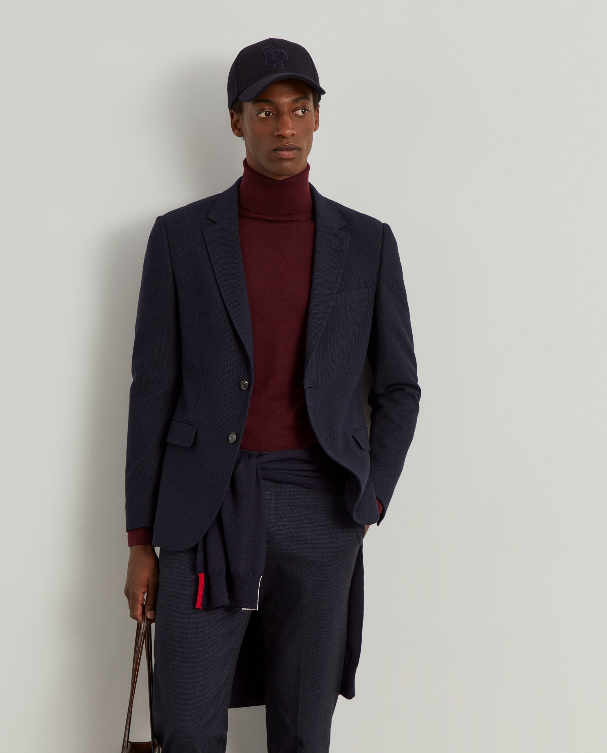Imagem 0 de Blazer Corte Slim Fit de Algodão e Lã em Marinho