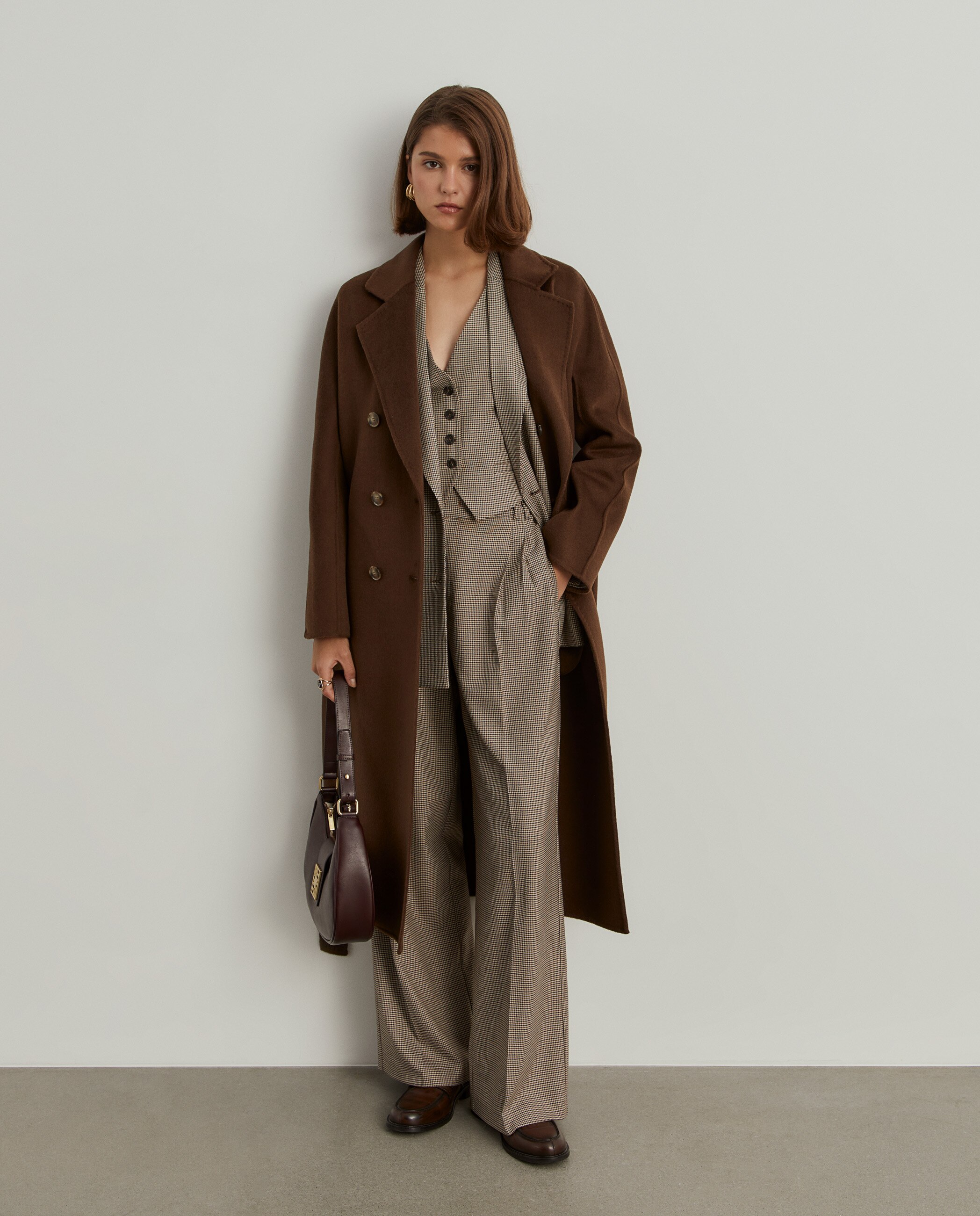 Casacos Senhora Abrigo De Lana Con Capucha Y Cinturón KeYIlowys