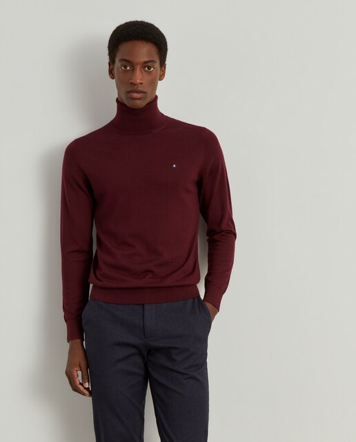 Imagem 0 de Camisola de Gola Alta em Lã Merino 100% em Bordeaux
