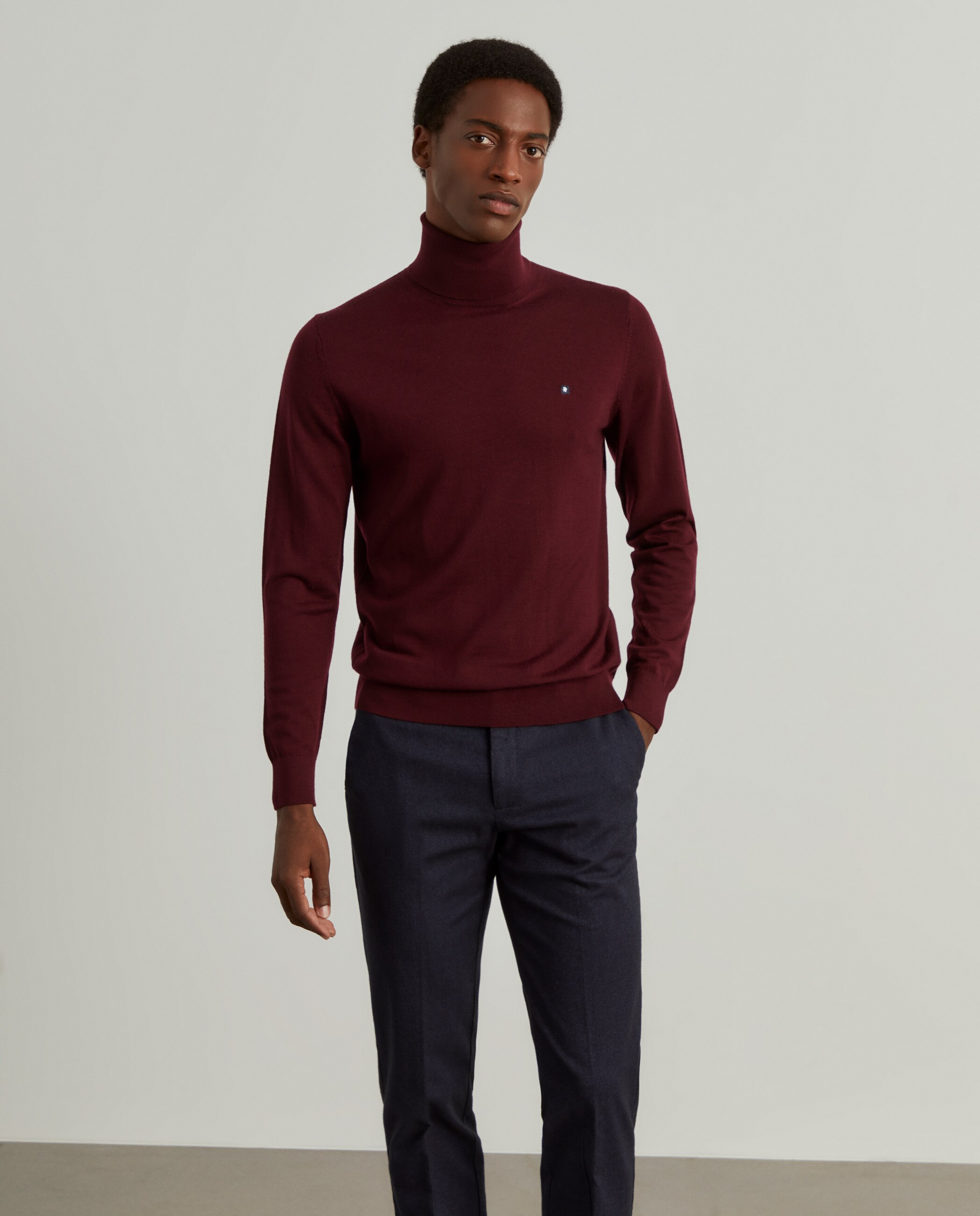 Jersey De Cuello Alto Rojo De Pura Lana Merino - Rojo | Benetton
