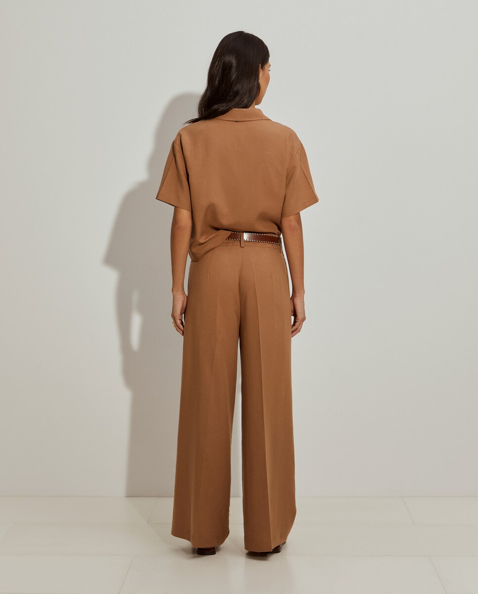 Pantalón Ancho Ropa Porsche El Corte Ingles Mujer Pantalones Lino