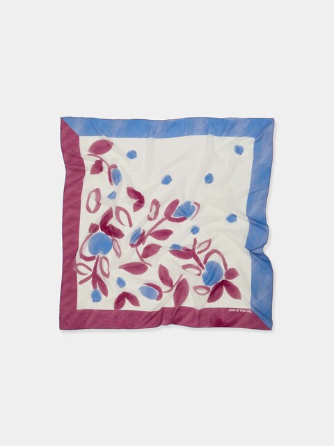 Imagen 0 de Bufanda con estampado floral de algodón y seda.