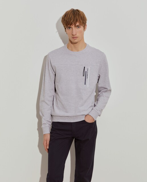 Imagen 0 de Jersey de hombre en gris con cremallera