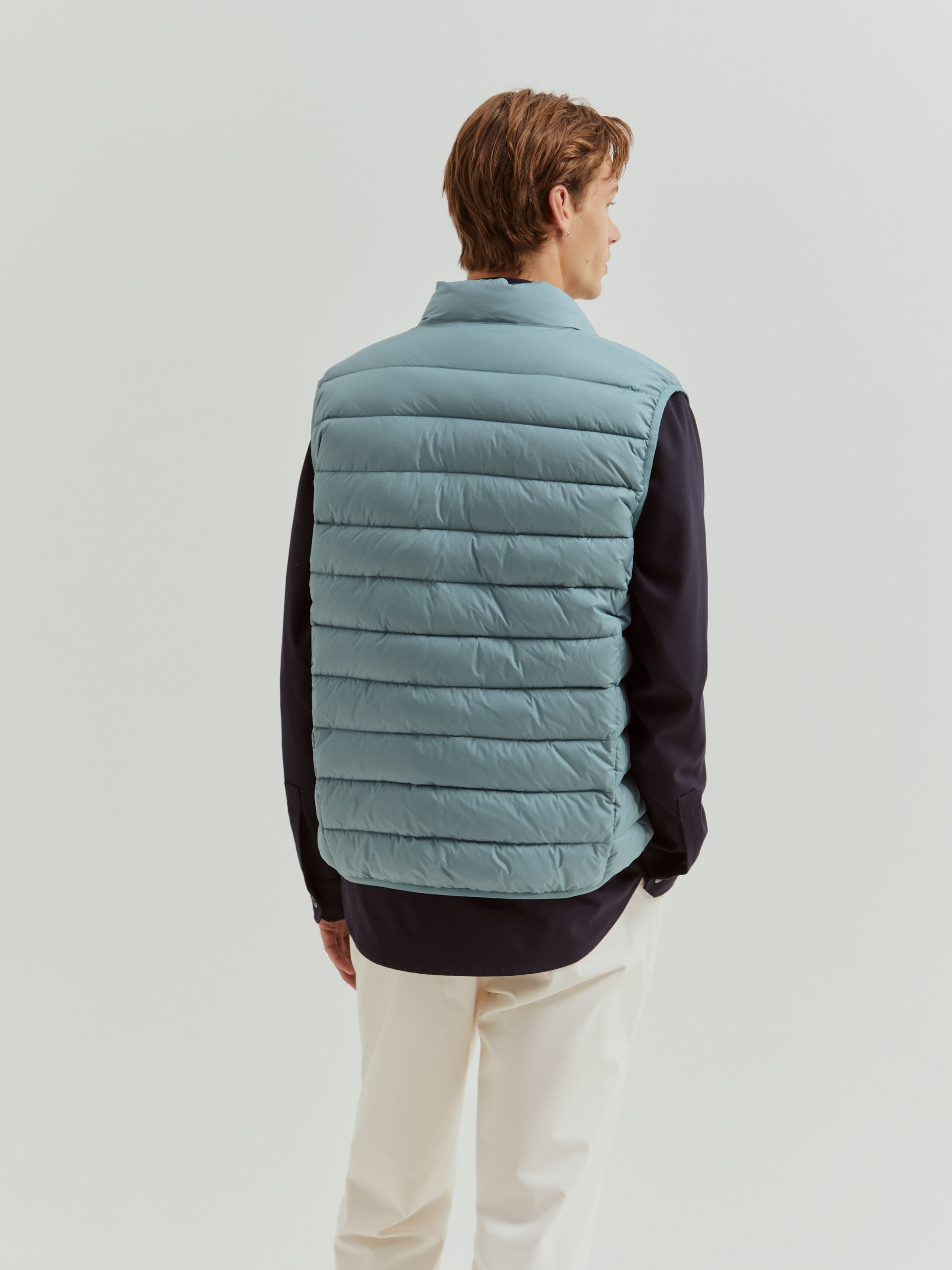 JEsilunmaMY Chalecos de cuello redondo para hombre, chaleco acolchado ligero con botones y resistente al agua, Verde militar JEsilunmaMY Chalecos de cuello redondo para hombre, chaleco acolchado ligero con botones y resistente al agua, Verde militar