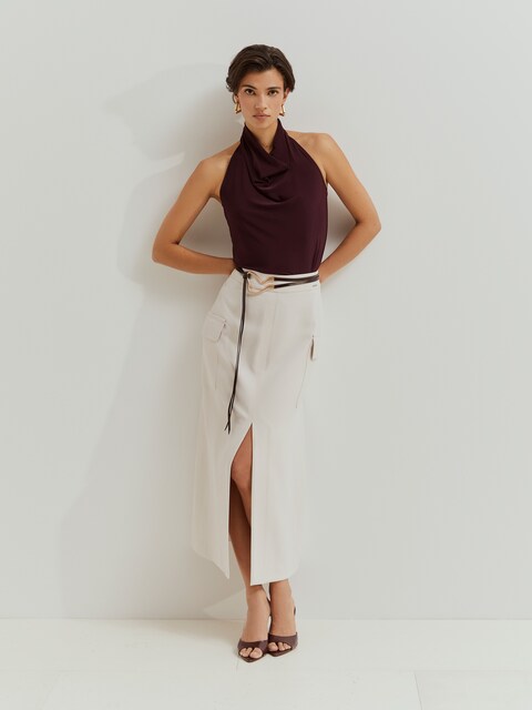 Imagen 0 de Top de mujer halter con drapeado
