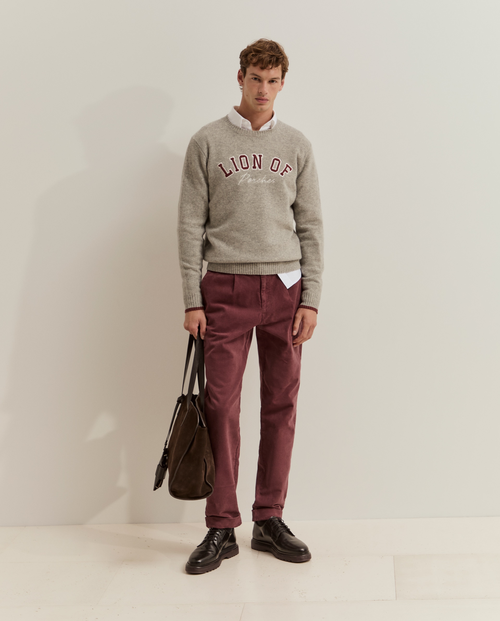 Pantalones chinos de hombre en pana - Lion of Porches - Morado Morado-1