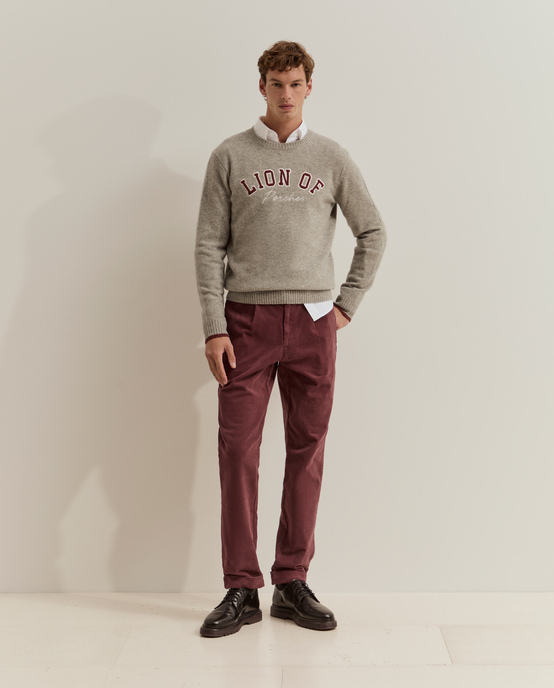 Pantalones chinos de hombre en pana - Lion of Porches - Morado Morado-4