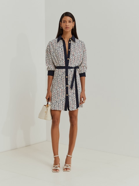 Imagen 0 de Vestido camisero corto con estampado