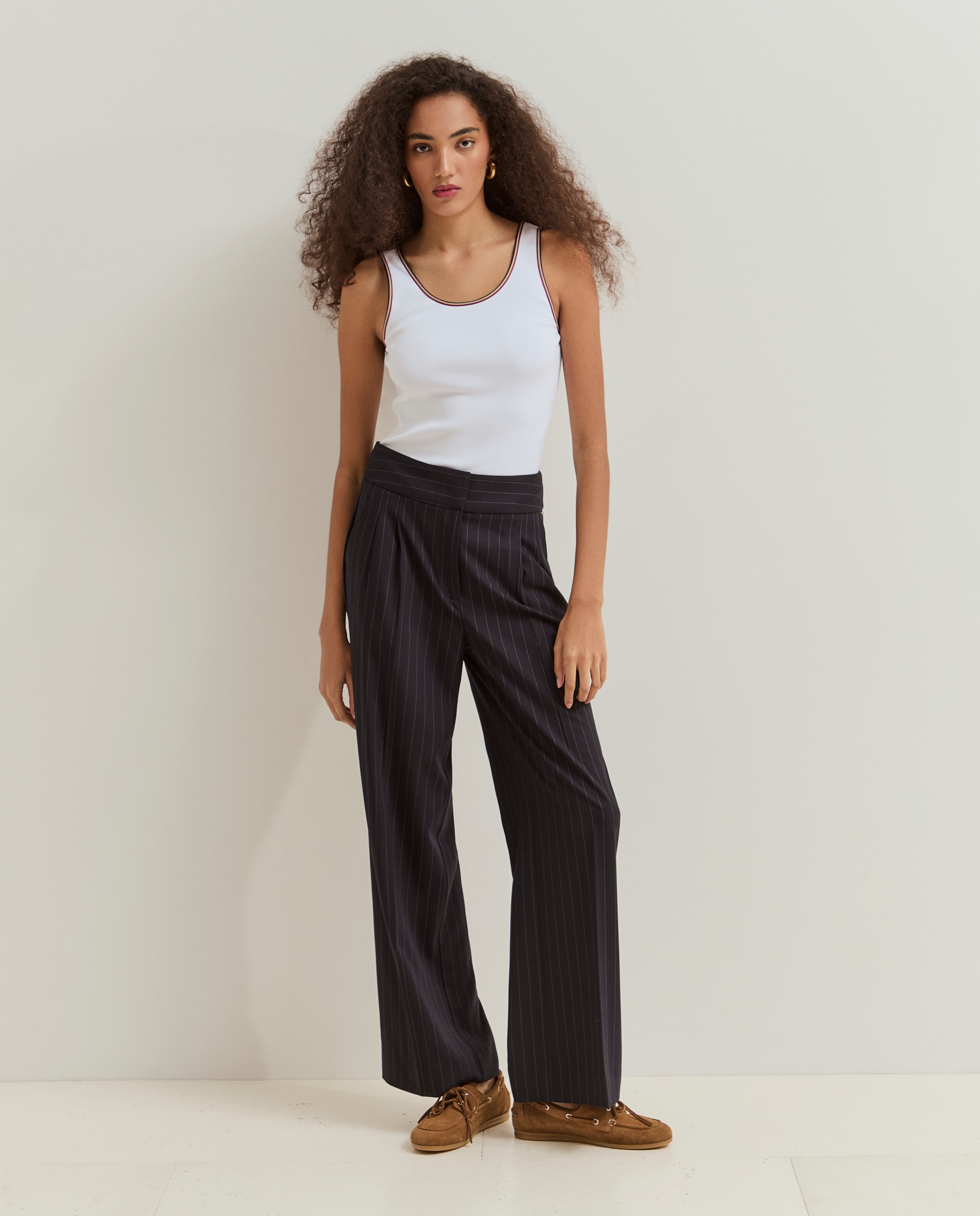 Lion of Porches - Pantalones de mujer de raya diplomática.