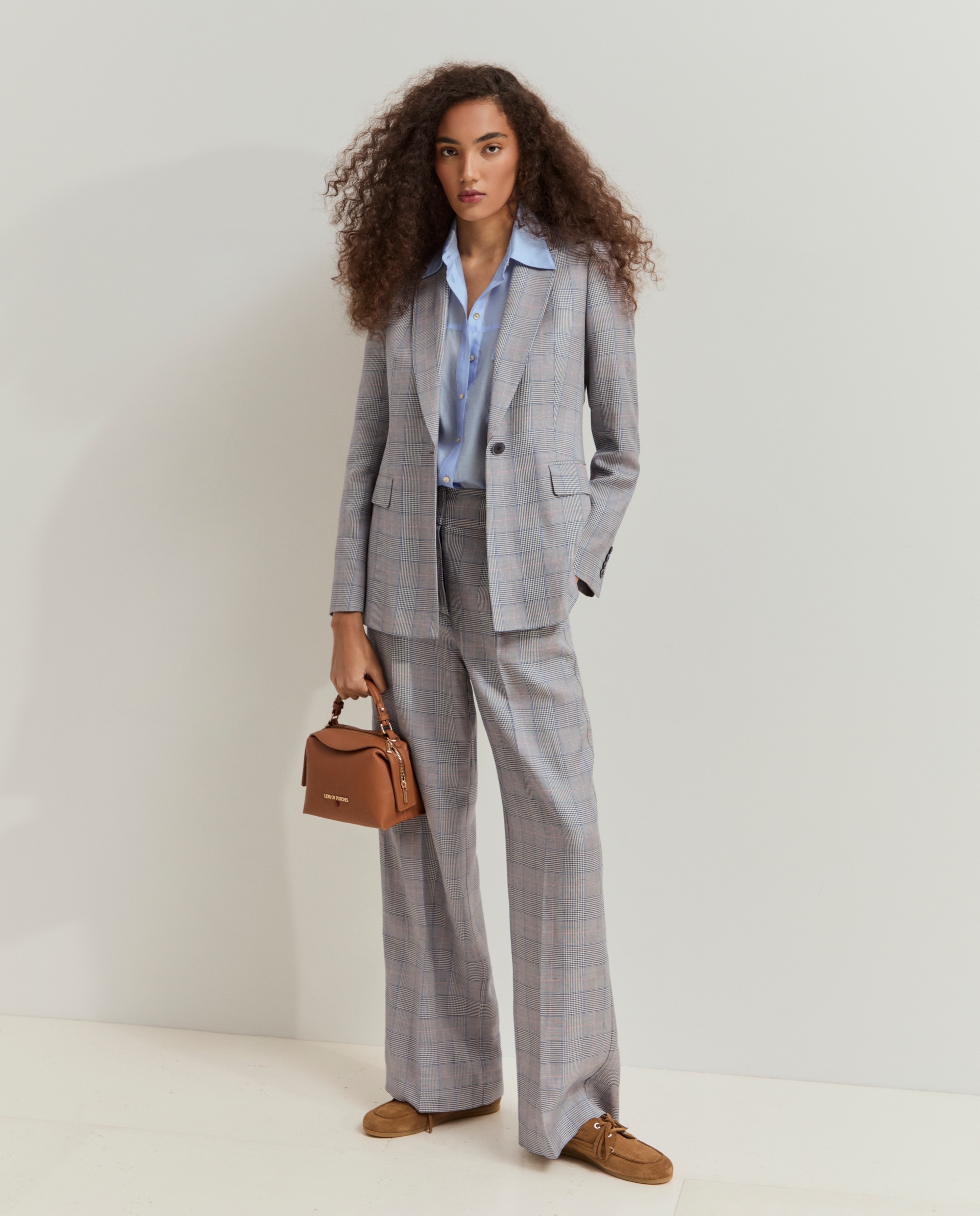 Lion of Porches - Blazer de mujer con estampado de cuadros.