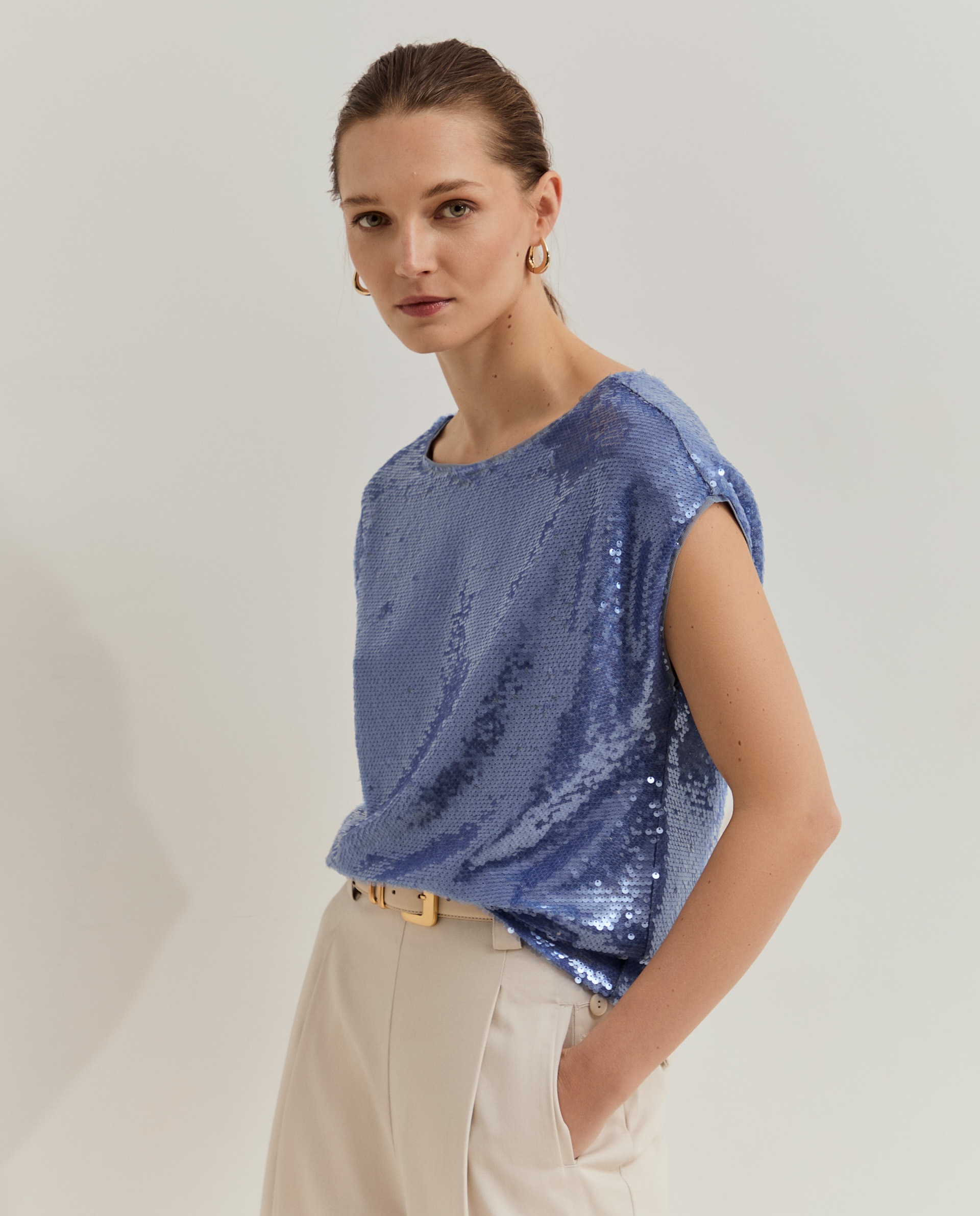 Lion of Porches - Camiseta de mujer con lentejuelas.