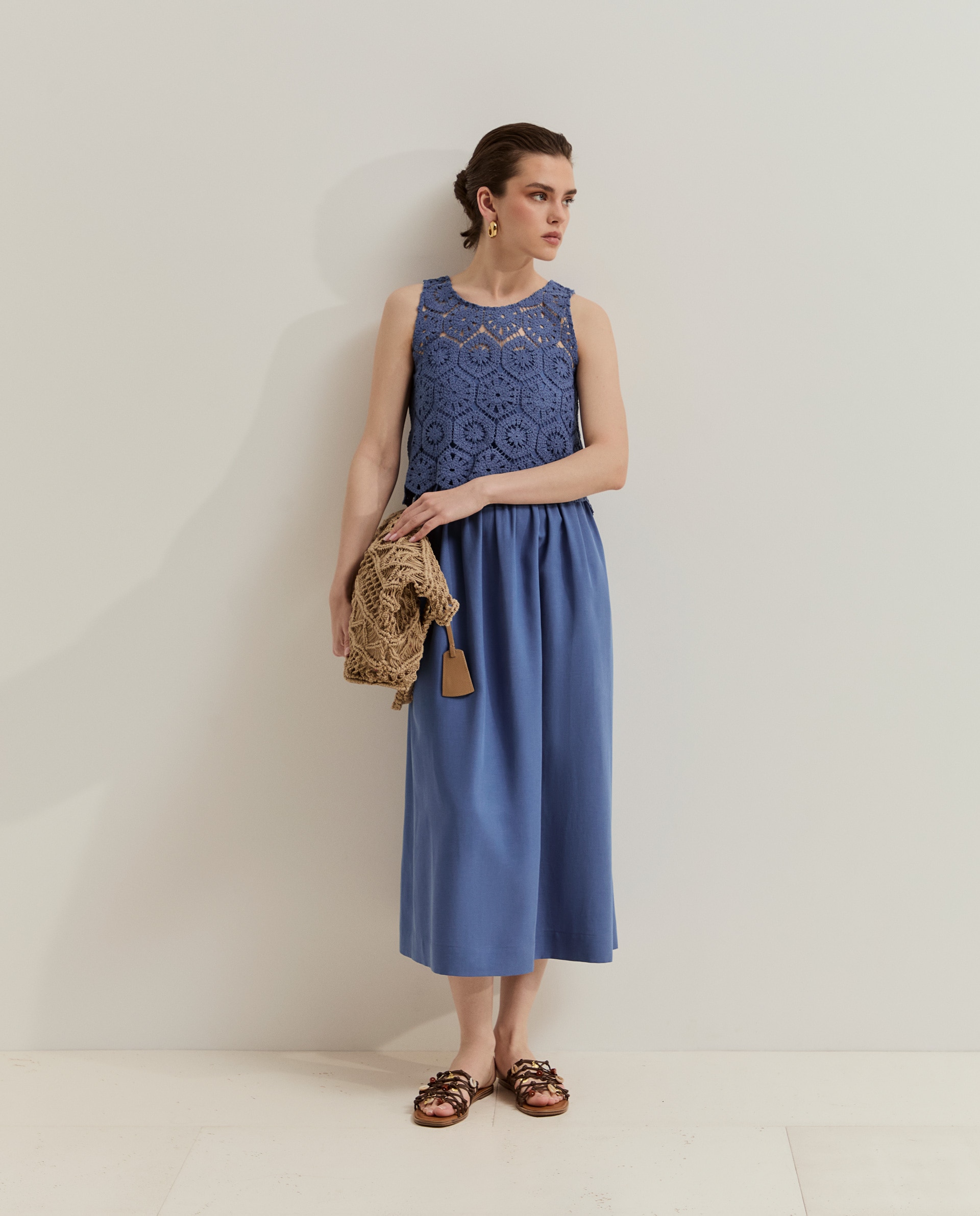 Lion of Porches - Vestido de mangas sisa de mujer con top desmontable.