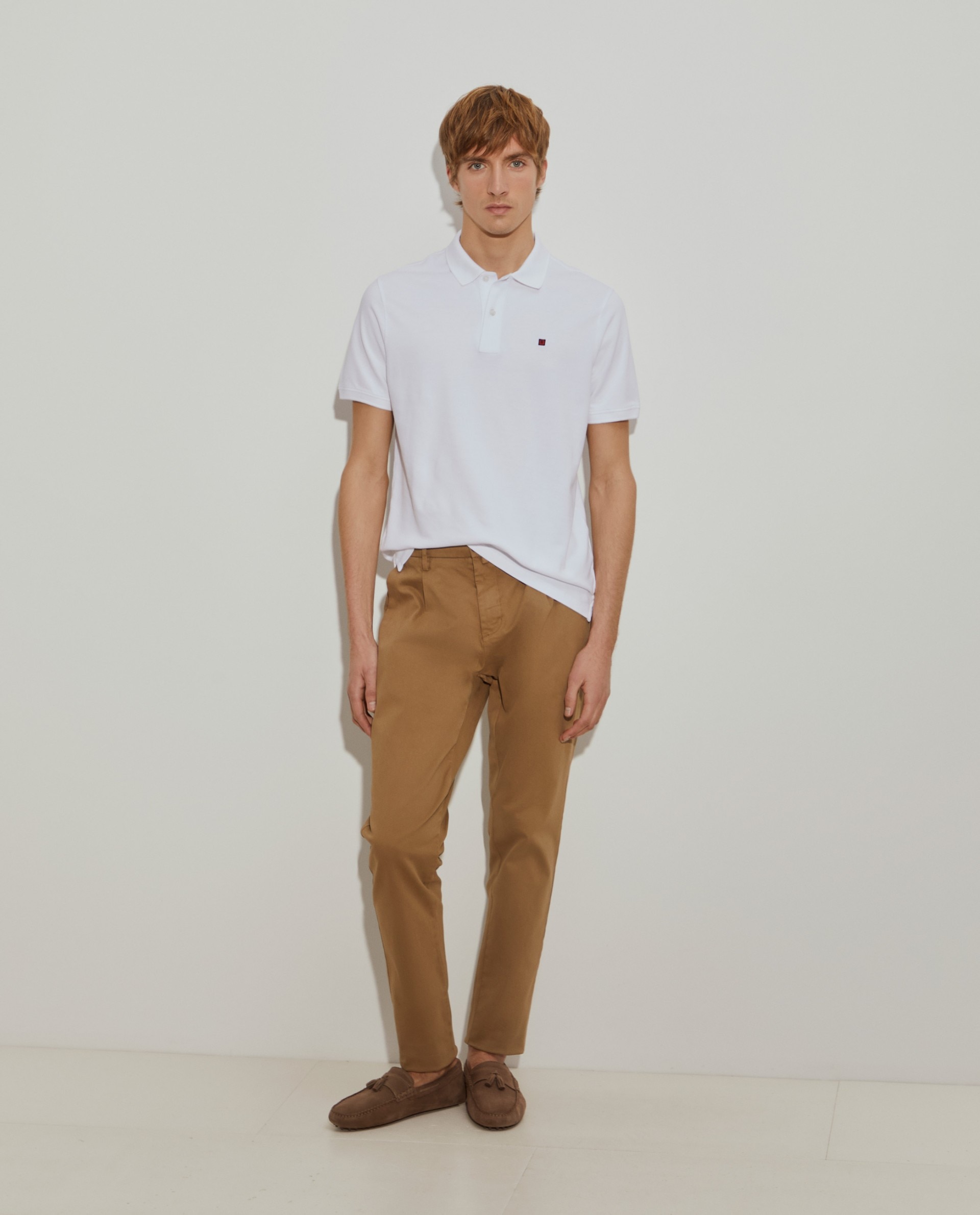 Polo regular fit de hombre en piqué de algodón en - Lion of Porches - Blanco Blanco-2