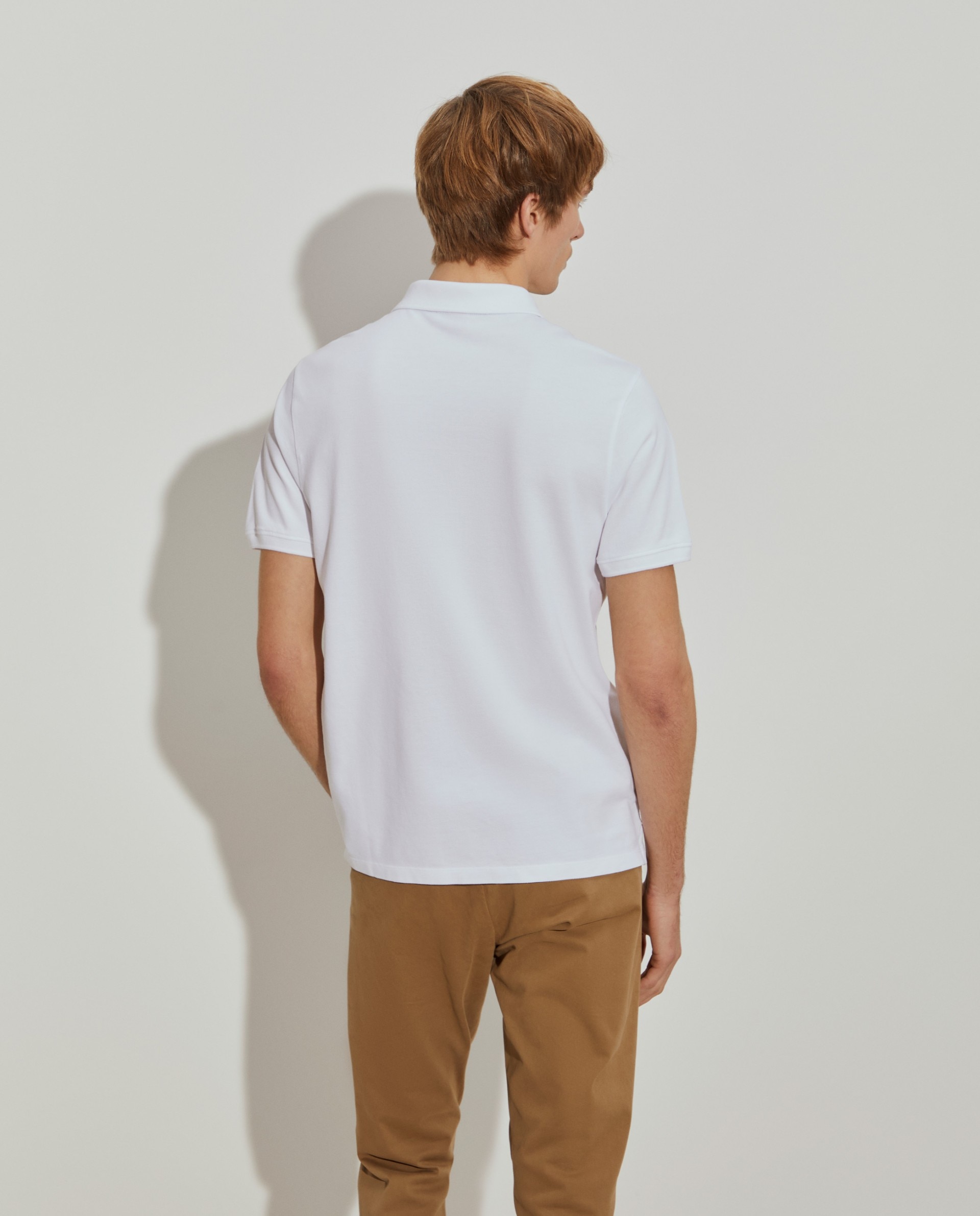 Polo regular fit de hombre en piqué de algodón en - Lion of Porches - Blanco Blanco-3