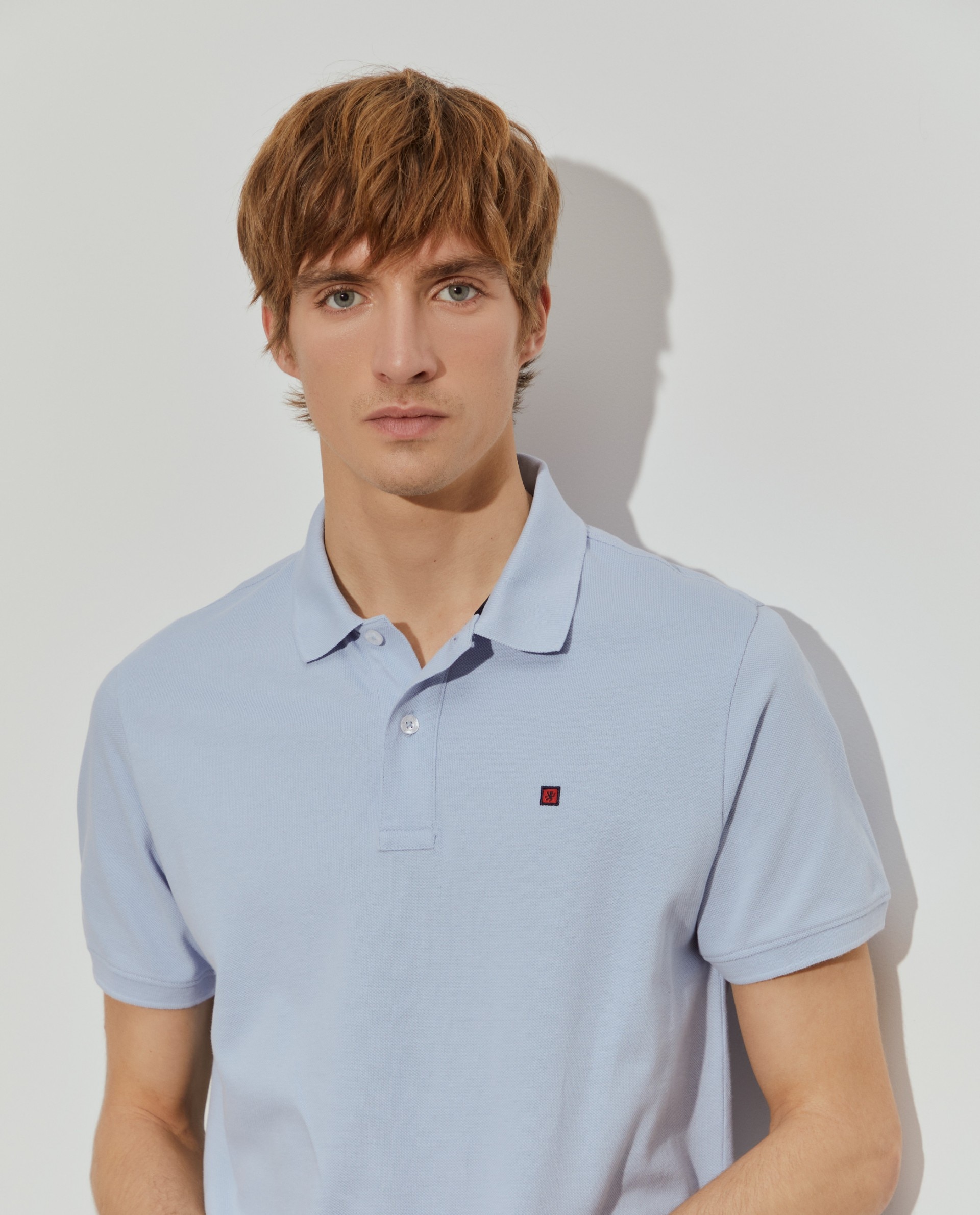 Polo regular fit de hombre en piqué de algodón en - Lion of Porches - Azul Azul-1