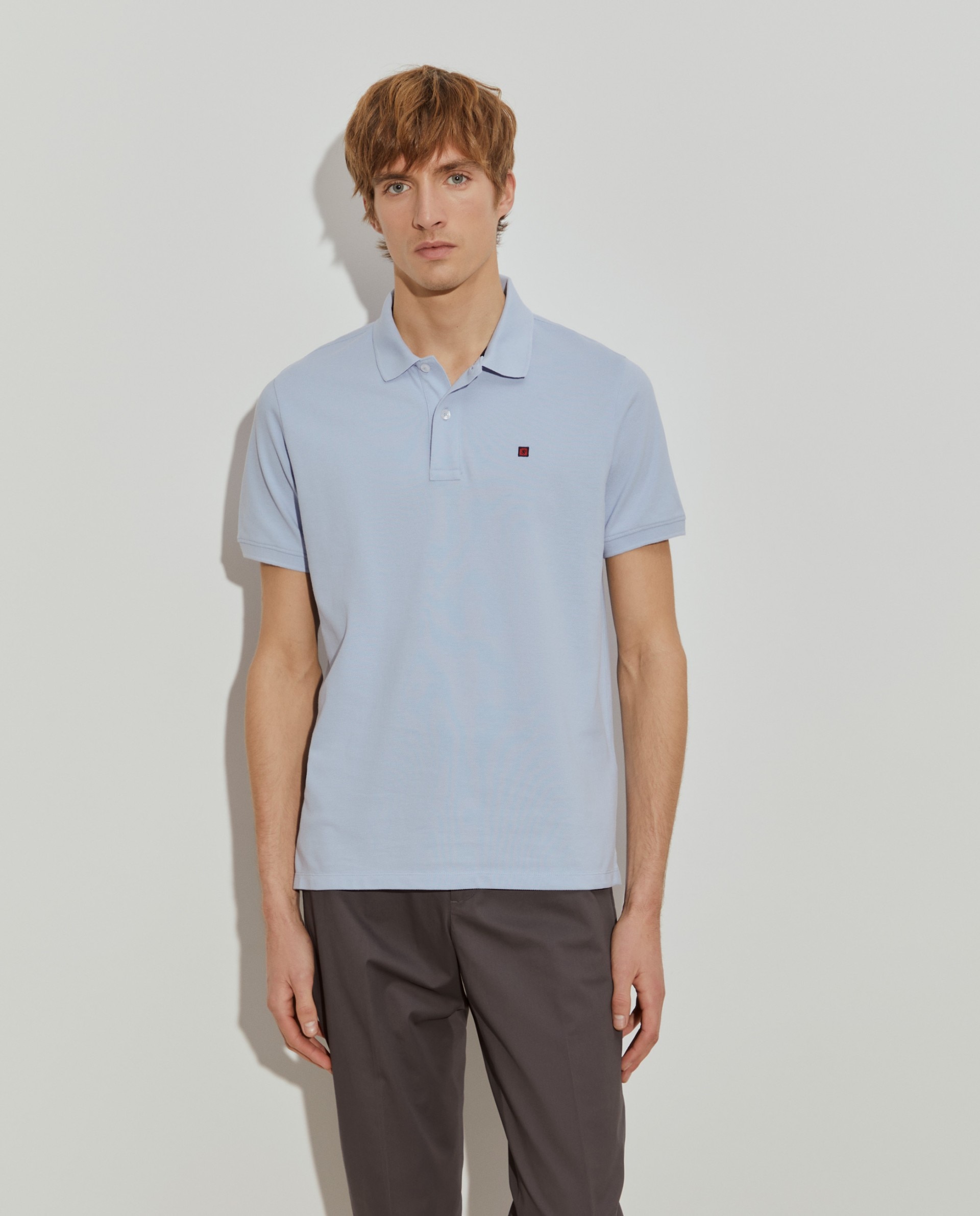 Polo regular fit de hombre en piqué de algodón en - Lion of Porches - Azul Azul-2